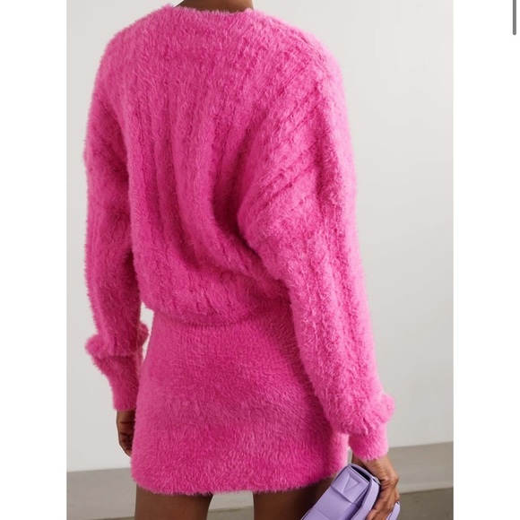 NWT RETROFETE Cable-Knit Mini Dress Size S Pink New Tala Fuzzy sweater Small - Picture 5 of 12